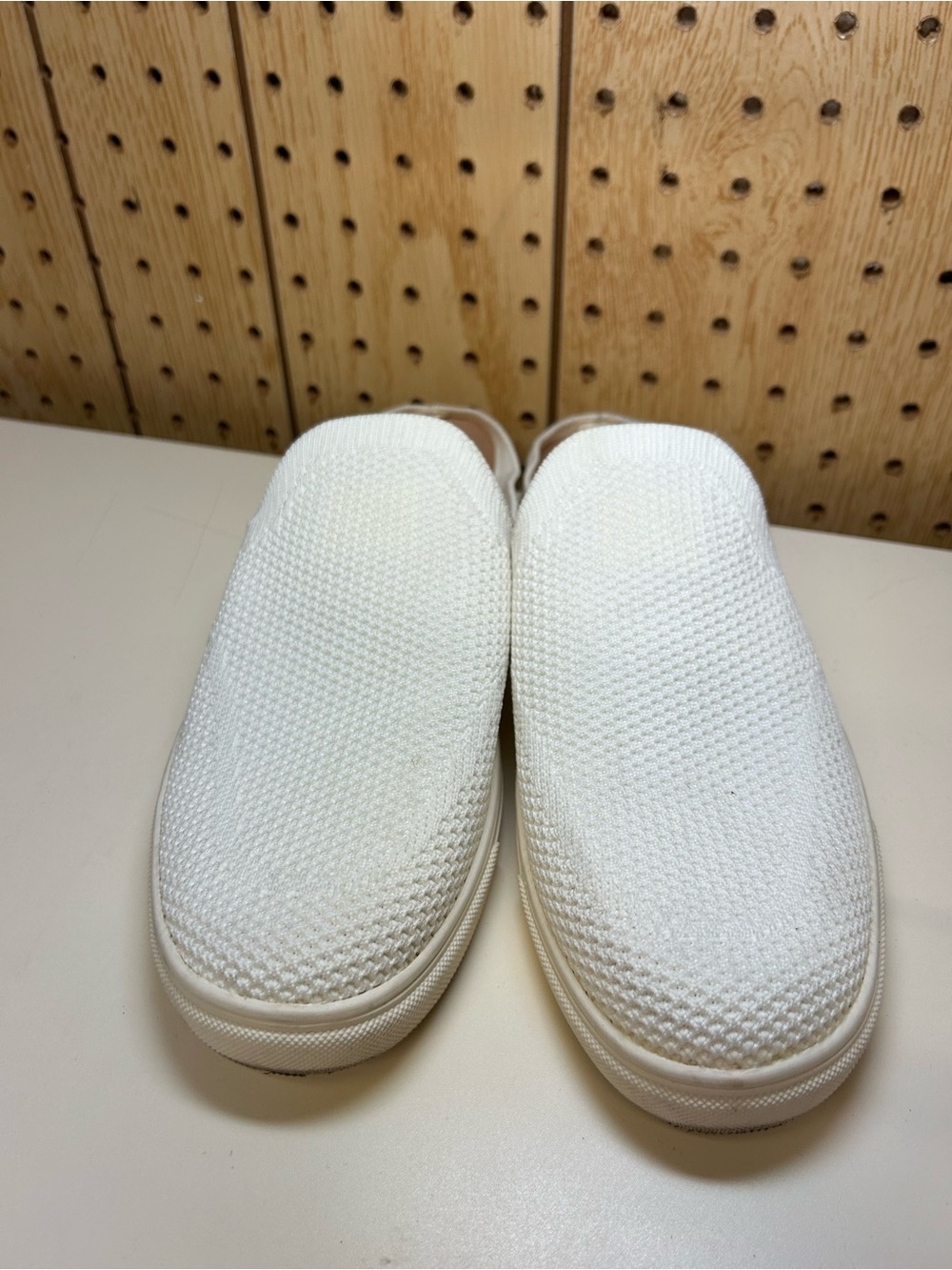 Lucky Brand  White Slip-On Knit Loafers